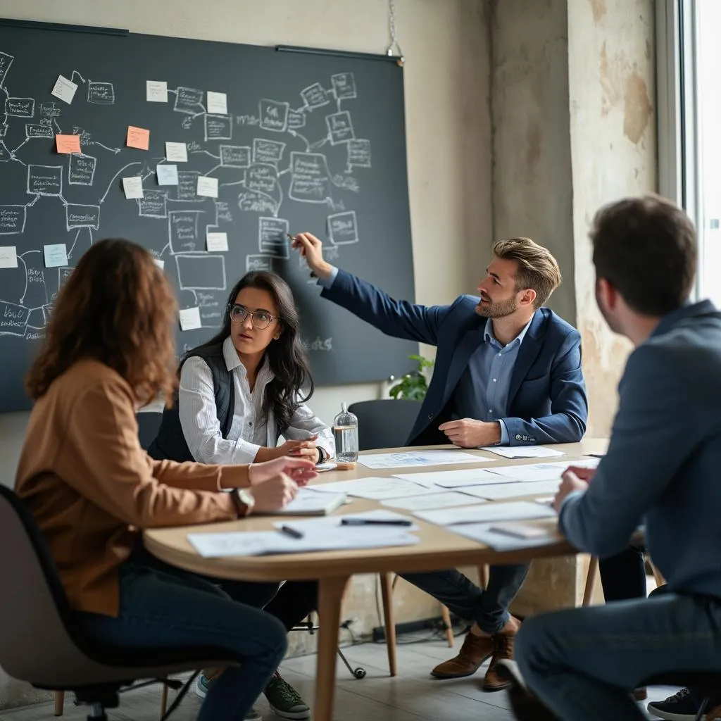 Equipo desarrollando estrategia